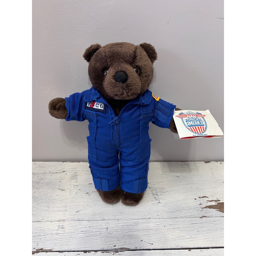 Bear Forces of America USCG Coast Guard Pilot Plush Toy INCOMPLETE no hat shoes